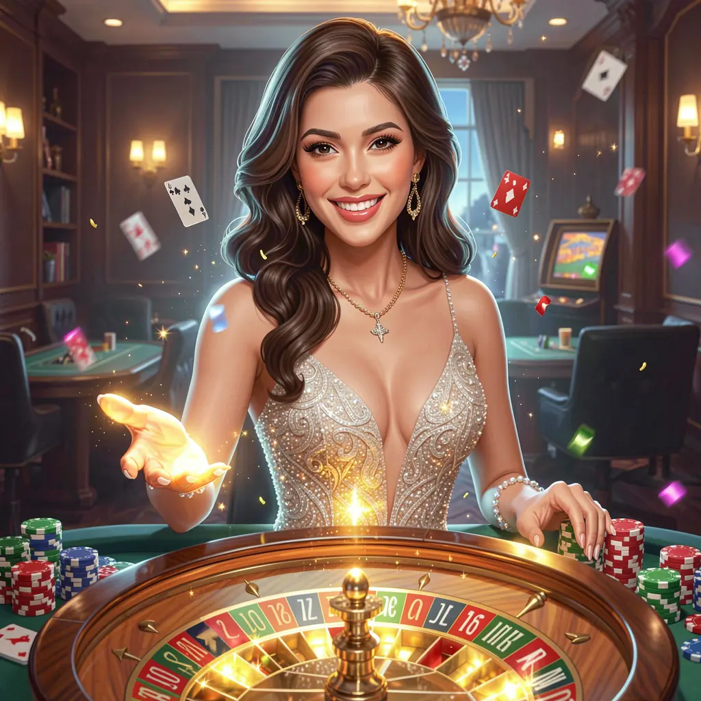 ZZZPH Login – Fast and secure access to premium casino games in Indonesia Professional Indonesian casino host welcoming players at a gaming table surrounded by vibrant slot machines and roulette on the ZZZPH platform